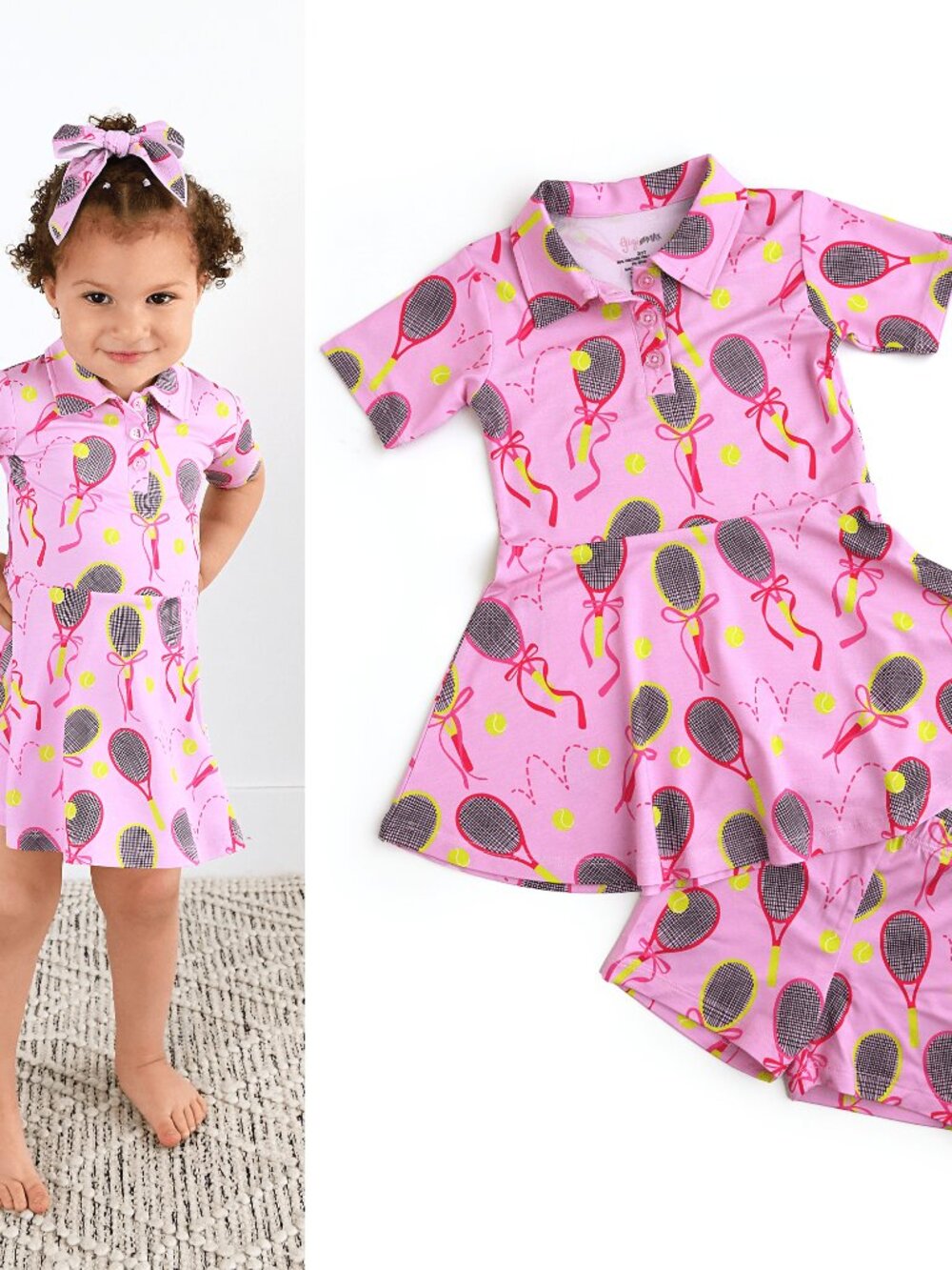 Serena Pink Bamboo Dress with Shorts